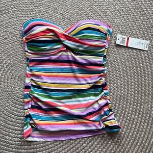 Anne Cole tankini top W/ Removable Straps Sz XS